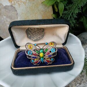 1920's Chinese Export Silver Butterfly Brooch